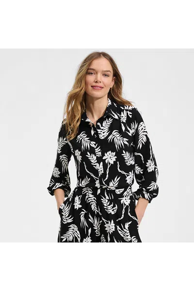 Lands' End Women's Creaseless Feminine Shirt In Black