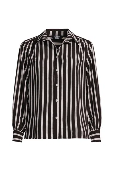 Lands' End Women's Creaseless Feminine Shirt In Black