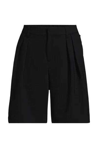 Lands' End Women's Plus Size Creaseless High Rise 7" Shorts In Black