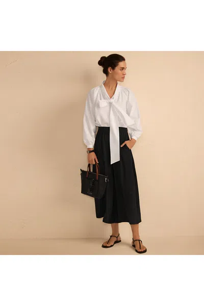 Lands' End Women's Creaseless High Rise Palazzo Crop Pants In Black