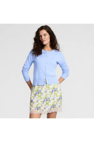 Lands' End Women's Creaseless Silky Lace Trim Skort In Ivory