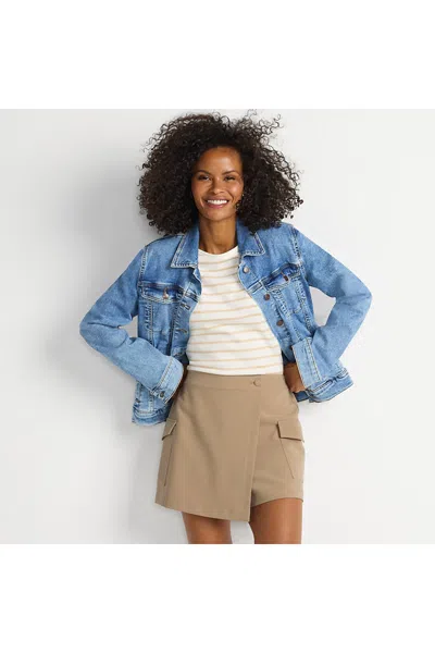 Lands' End Women's Crepe Above The Knee Skort In Brown