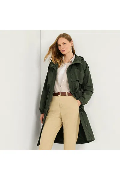 Lands' End Women's Crinkle Coat In Green