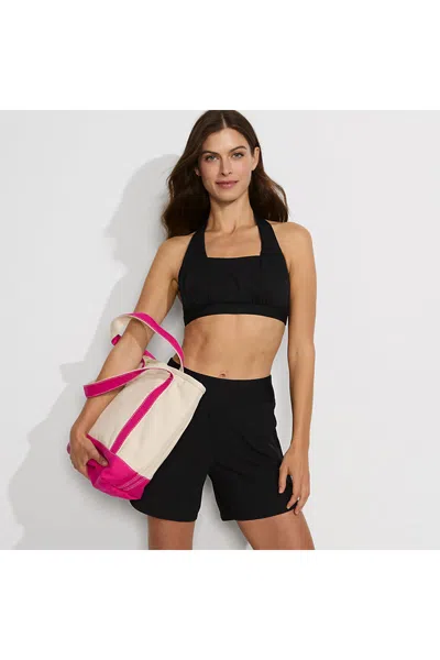 Lands' End Women's Curvy Fit 5" Quick Dry Board Shorts Swim Shorts With Panty In Black