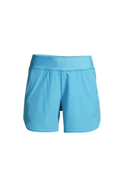 Lands' End Plus Size 5" Board Shorts With Panty In Turquoise