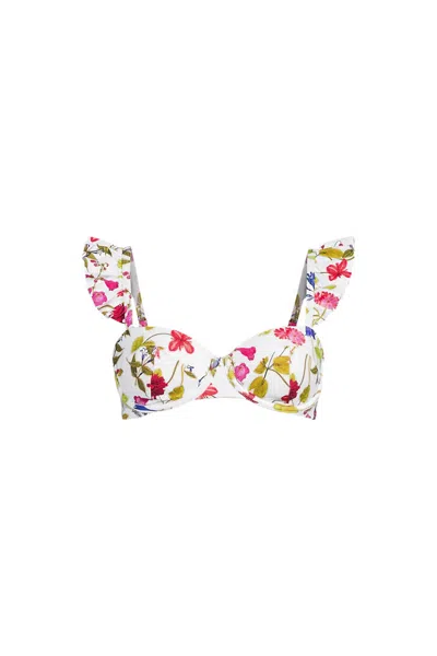 Lands' End Women's D-cup Balconnette Underwire Bikini Top In White