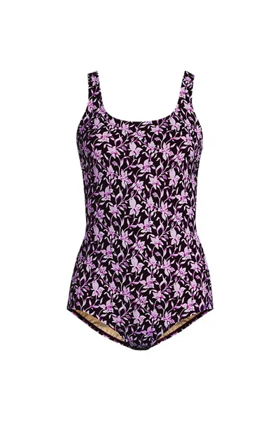 Lands' End Women's D-cup Tugless Low Leg One Piece Swimsuit In Red