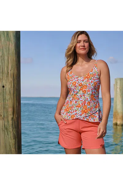 Lands' End Women's D-cup Tulip Hem Tankini Top In Multi
