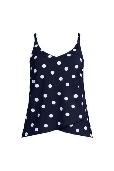 Lands' End Women's D-cup Tulip Hem Tankini Top In Blue
