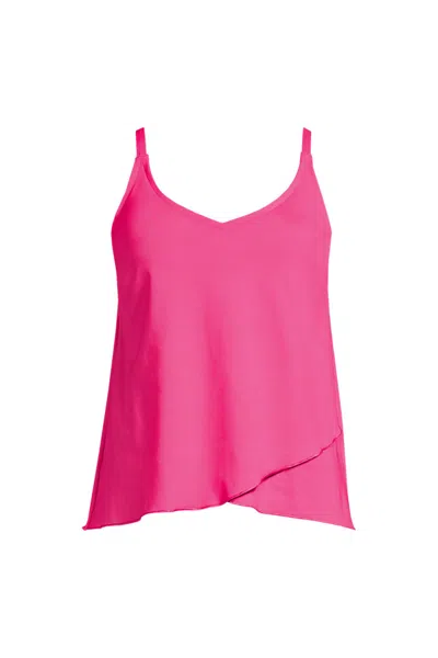 Lands' End Women's D-cup Tulip Hem Tankini Top In Pink