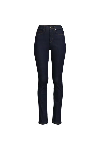 Lands' End Women's Denim High Rise Slimming Slim Jeans In Blue