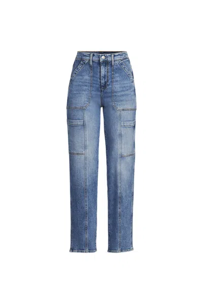 Lands' End Denim High Rise Utility Cargo Ankle Jeans In Blue
