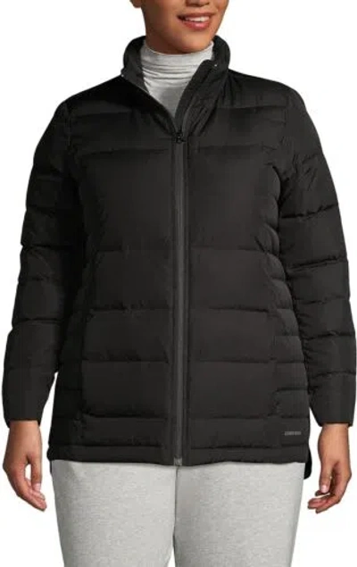 Pre-owned Lands' End Women's Down Puffer Jacket In Black