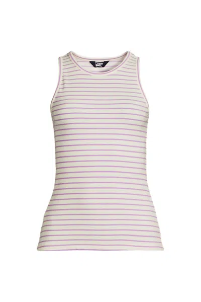 Lands' End Women's Drapey Rib Fitted Tank Top In Multi