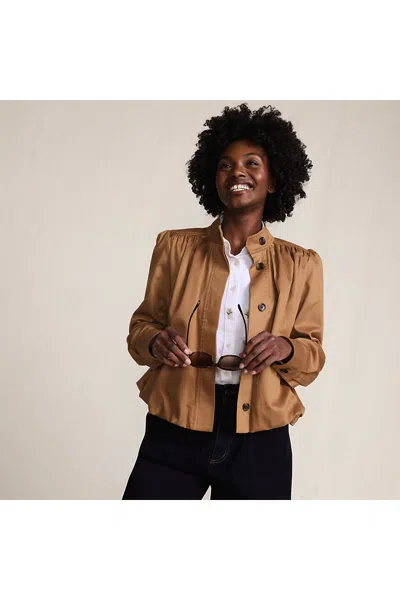 LANDS' END WOMEN'S DRAPEY TWILL BUBBLE HEM JACKET