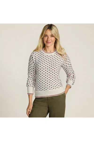Lands' End Drifter Jersey Crewneck Sweater In White
