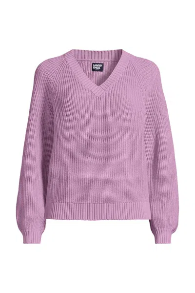 Lands' End Women's Drifter Balloon Sleeve Sweater In Pink