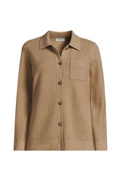 Lands' End Women's Drifter Barn Jacket Sweater In Brown