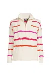 Lands' End Drifter Cotton Quarter Zip Pullover Sweater In White