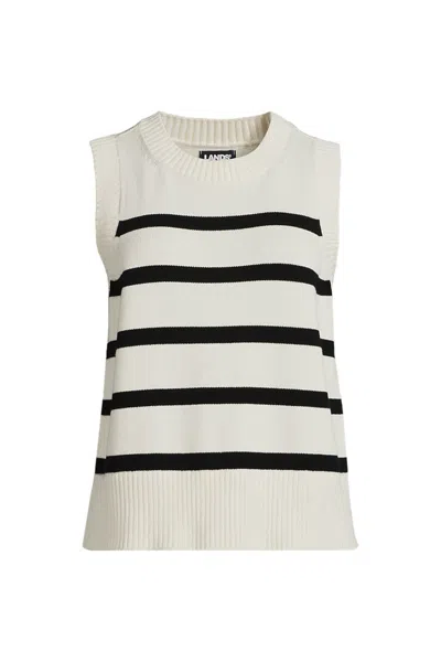 Lands' End Women's Drifter Easy Vest Sweater In White