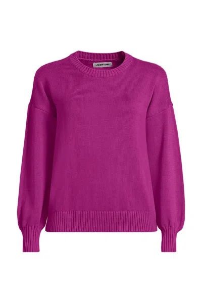 Lands' End Women's Drifter Jersey Crewneck Sweater In Pink