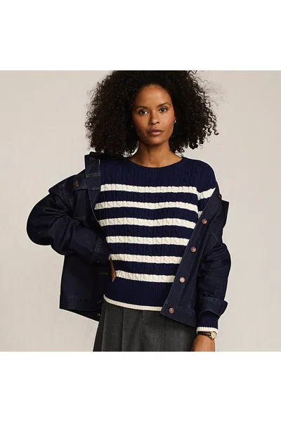 LANDS' END WOMEN'S DRIFTER MODERN CABLE CREW SWEATER