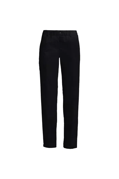 Lands' End Women's Elastic Waist Pull-on Chino Pants In Black