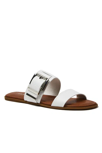 Lands' End Women's Essential Buckle Slides In White