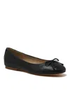 Lands' End Essential Leather Ballet Flats In Black