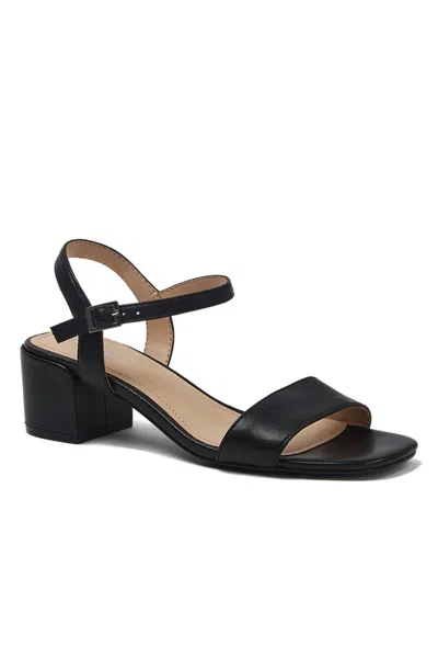 Lands' End Women's Essential Leather Block Heels In Black