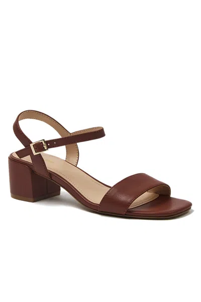 Lands' End Women's Essential Leather Block Heels In Brown