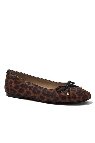Lands' End Women's Essential Leopard Ballet Flats In Brown