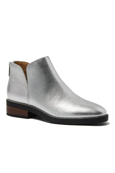Lands' End Women's Essential Zip Up Ankle Booties In Silver