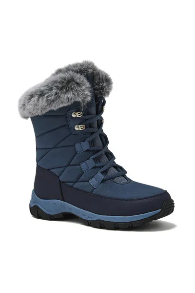 Lands' End Women's Expedition Trail Waterproof Lace Up Snow Boots In Blue