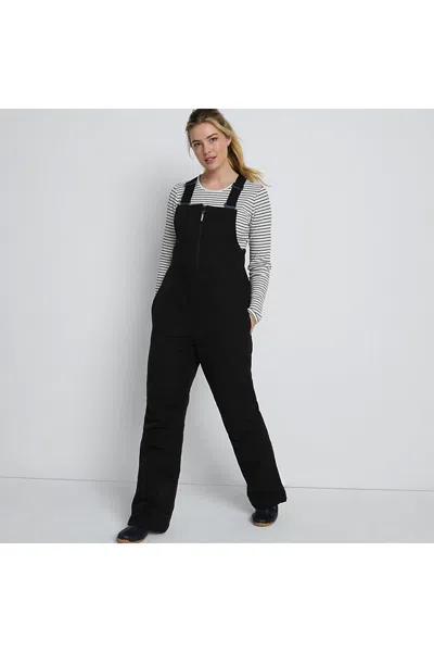 Lands' End Women's Expedition Waterproof Insulated Snow Bibs In Black