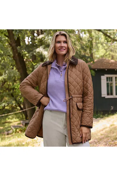 Lands' End Women's Featherfree Insulated Barn Coat In Brown