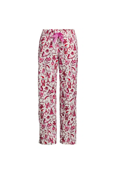 LANDS' END WOMEN'S FLANNEL WIDE LEG SLEEP PANTS