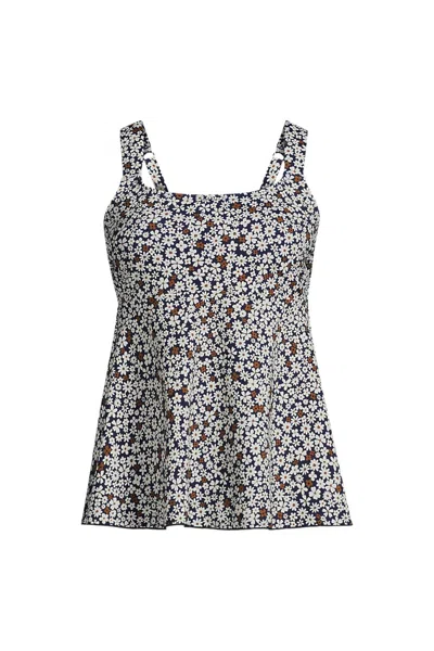Lands' End Women's Flutter Scoop Neck Tankini Top In Multi