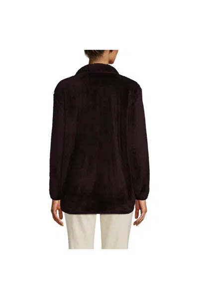Lands' End Women's Reversible Sherpa Fleece Jacket In Black