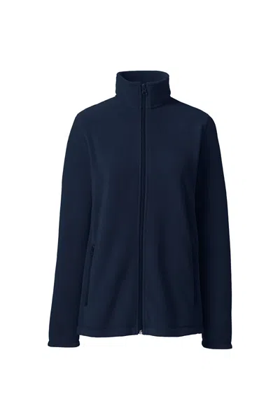 Lands' End Women's Full-zip Mid-weight Fleece Jacket In Blue