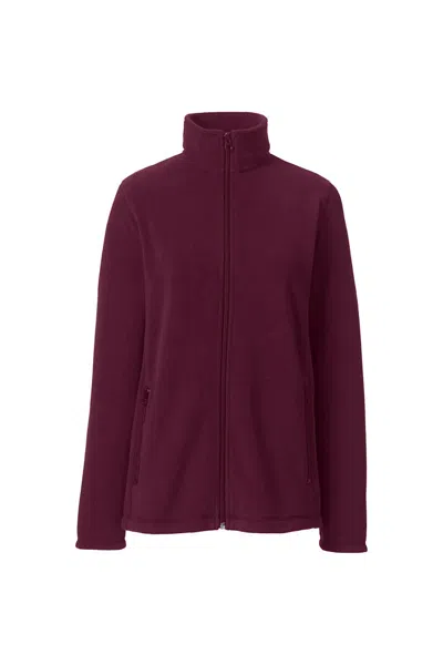 Lands' End Women's Full-zip Mid-weight Fleece Jacket In Burgundy