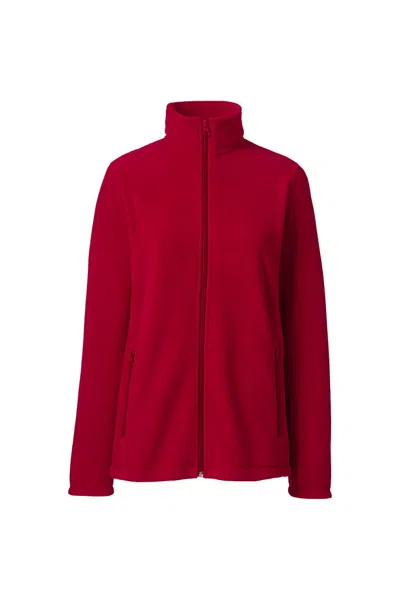 Lands' End Women's Full-zip Mid-weight Fleece Jacket In Red