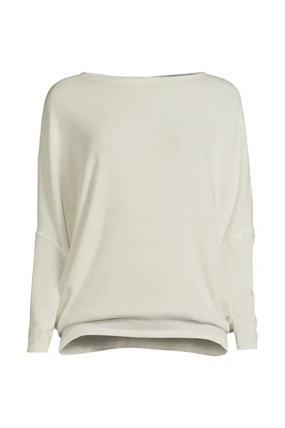Lands' End Women's Hacci Knit Top In White