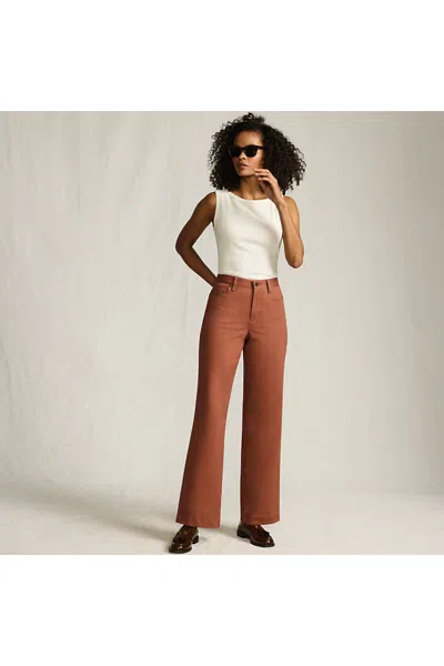 Lands' End Women's High Rise 5 Pocket Wide Leg Chino Pants In Multi