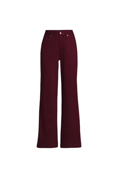 Lands' End Women's High Rise 5 Pocket Wide Leg Chino Pants In Red