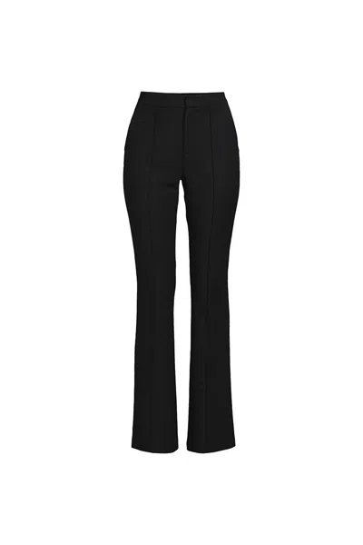 Lands' End Women's High Rise Bi Stretch Pintuck Boot Cut Pants In Black