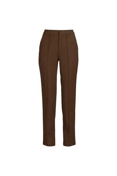 Lands' End Women's High Rise Bi Stretch Pintuck Pencil Ankle Pants In Multi