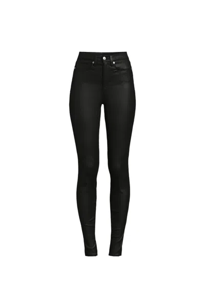 Lands' End Women's Plus Size High Rise Stretch Denim Skinny Jeans In Black