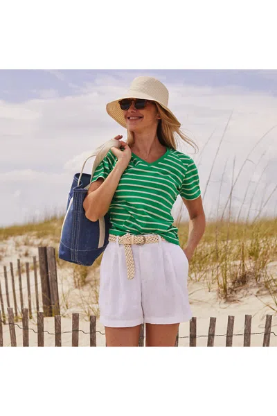 Lands' End Women's High Rise Pleated A-line 5" Linen Shorts In Multi