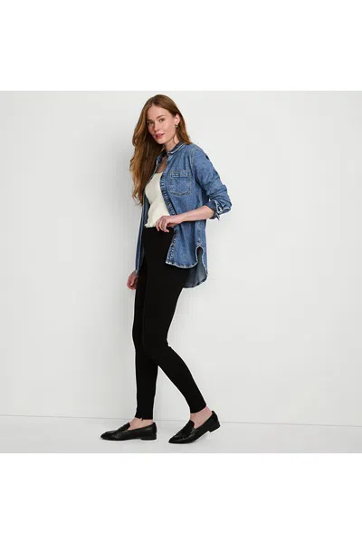 Lands' End Women's High Rise Ponte Polished Leggings In Black